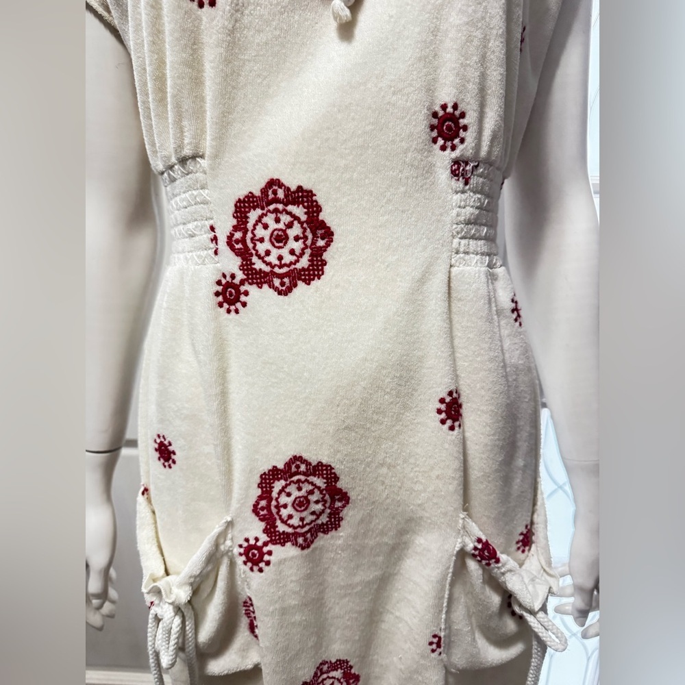 Juicy Couture Fashion Angel Cherry Red Sonia Floral EmbroideryTerry Mini Dress M - Picture 8 of 14